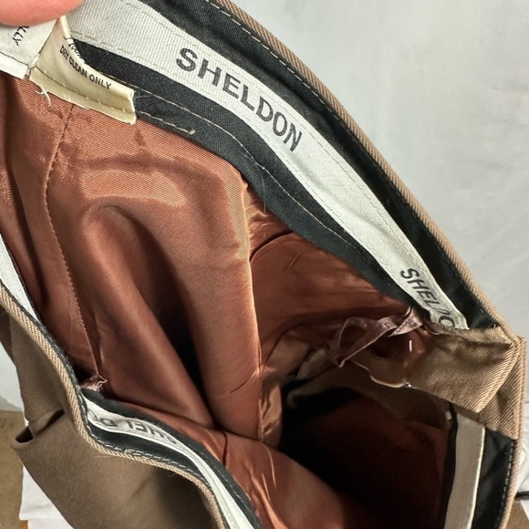 Vintage Sheldon 100% wool brown midi a-line skirt size 14 - Picture 9 of 12